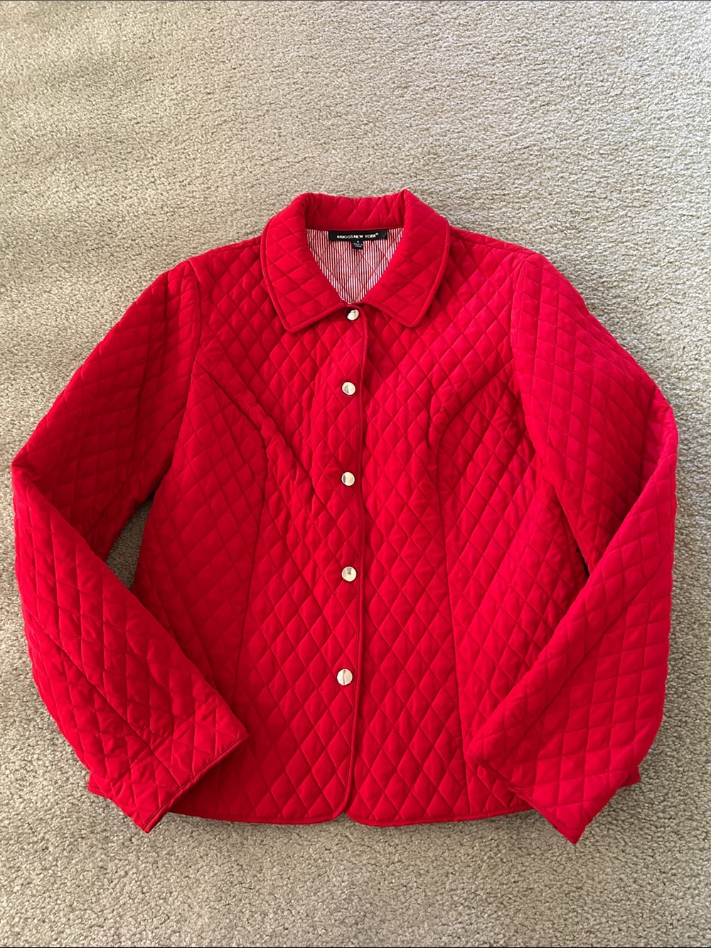Briggs New York lightweight quilted jacket red size M